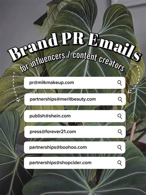 list of brand pr emails